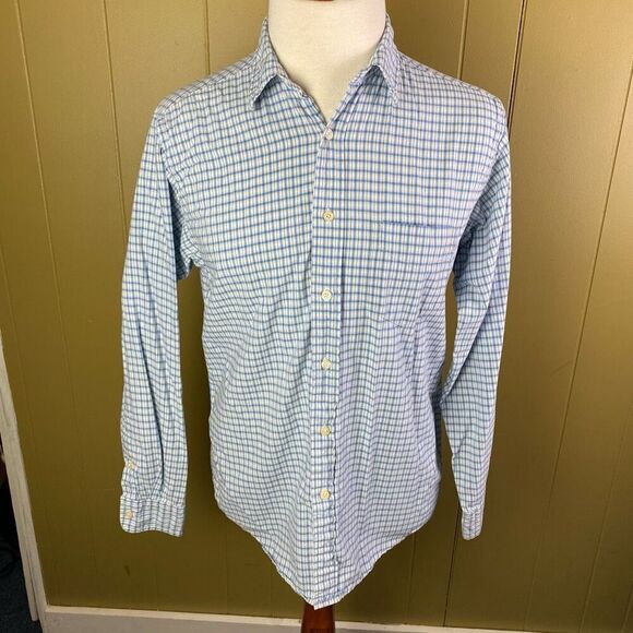 American Eagle men M classic fit checker pattern button down dress shirt - Picture 1 of 9